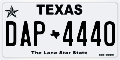 TX license plate DAP4440
