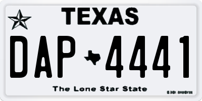 TX license plate DAP4441