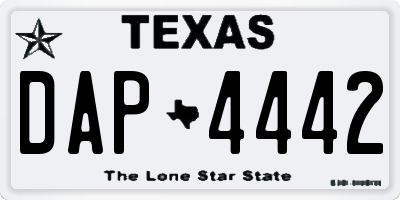 TX license plate DAP4442