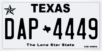TX license plate DAP4449