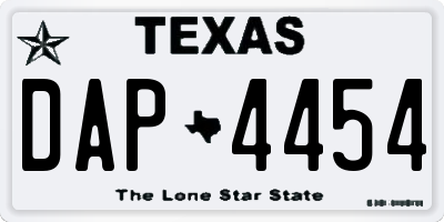 TX license plate DAP4454