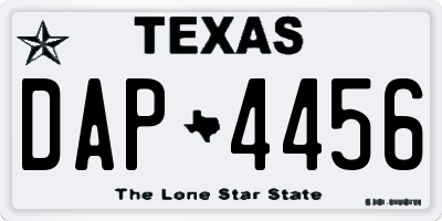 TX license plate DAP4456