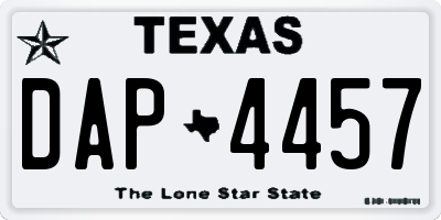 TX license plate DAP4457