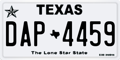TX license plate DAP4459