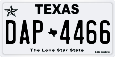 TX license plate DAP4466