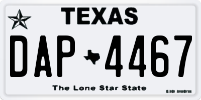 TX license plate DAP4467