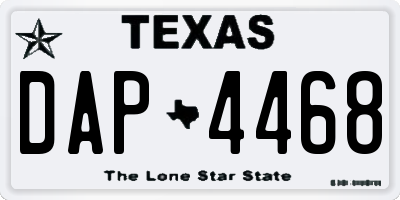 TX license plate DAP4468