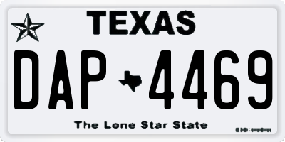 TX license plate DAP4469