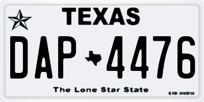 TX license plate DAP4476
