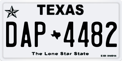 TX license plate DAP4482