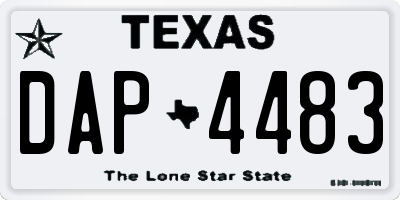 TX license plate DAP4483