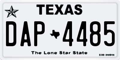 TX license plate DAP4485