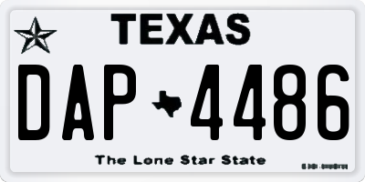 TX license plate DAP4486
