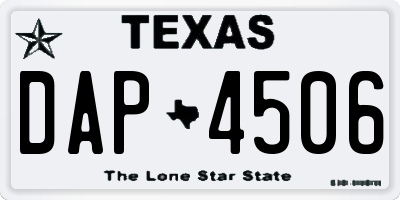 TX license plate DAP4506
