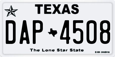 TX license plate DAP4508