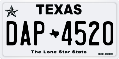 TX license plate DAP4520