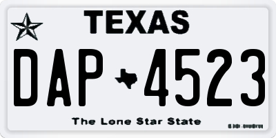 TX license plate DAP4523
