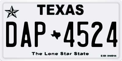 TX license plate DAP4524