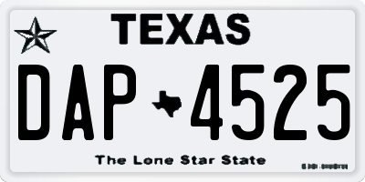 TX license plate DAP4525