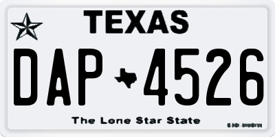 TX license plate DAP4526