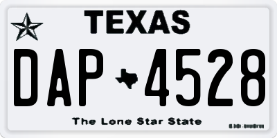 TX license plate DAP4528
