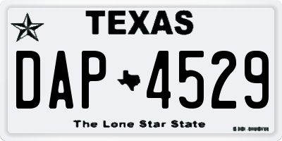 TX license plate DAP4529