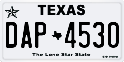 TX license plate DAP4530