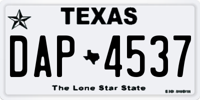 TX license plate DAP4537