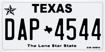 TX license plate DAP4544