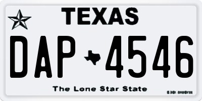 TX license plate DAP4546