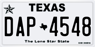 TX license plate DAP4548