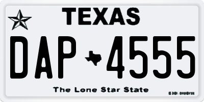 TX license plate DAP4555