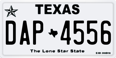 TX license plate DAP4556