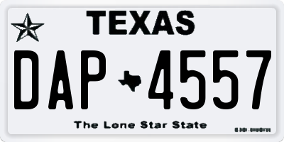TX license plate DAP4557