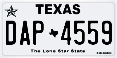 TX license plate DAP4559