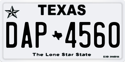 TX license plate DAP4560