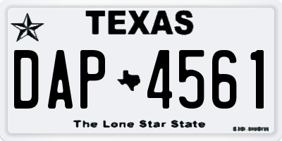 TX license plate DAP4561