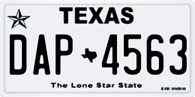 TX license plate DAP4563