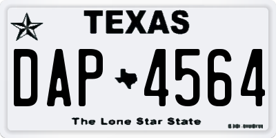 TX license plate DAP4564