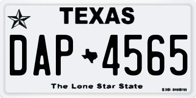 TX license plate DAP4565