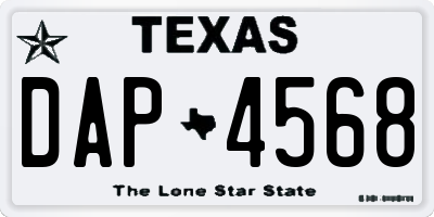 TX license plate DAP4568