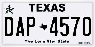 TX license plate DAP4570