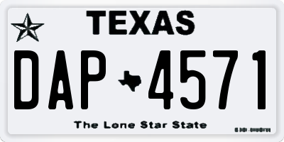 TX license plate DAP4571