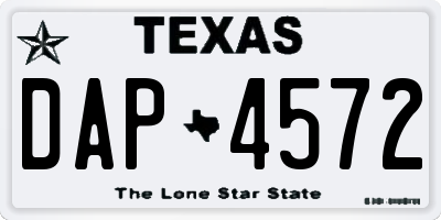 TX license plate DAP4572
