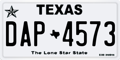 TX license plate DAP4573