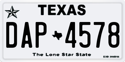 TX license plate DAP4578
