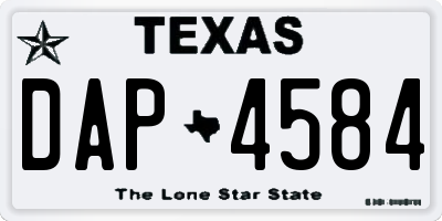 TX license plate DAP4584