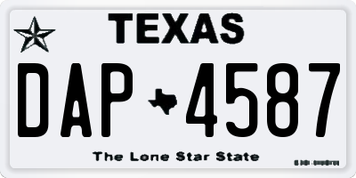 TX license plate DAP4587