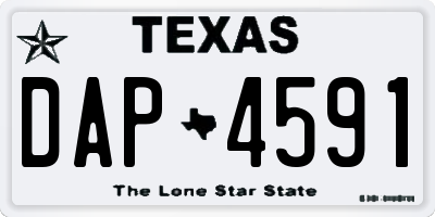 TX license plate DAP4591