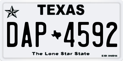TX license plate DAP4592